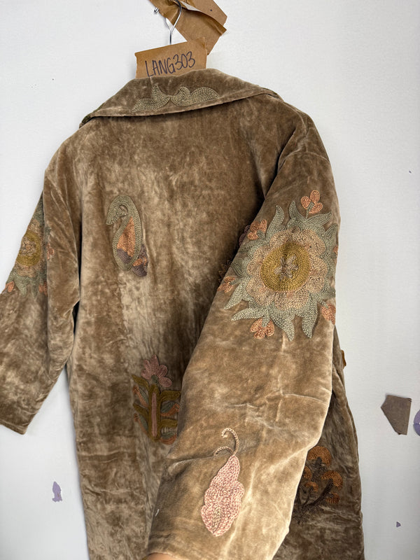 Langmere Hand Embroidered Cotton Velvet Jacket
