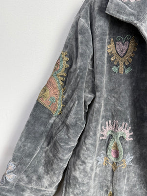 Langmere Hand Embroidered Cotton Velvet Jacket