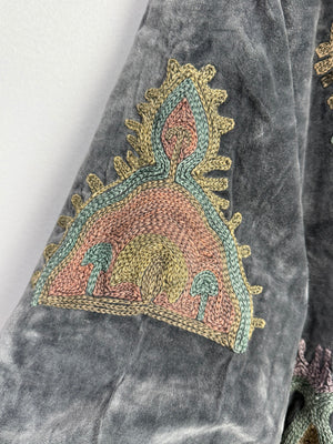 Langmere Hand Embroidered Cotton Velvet Jacket