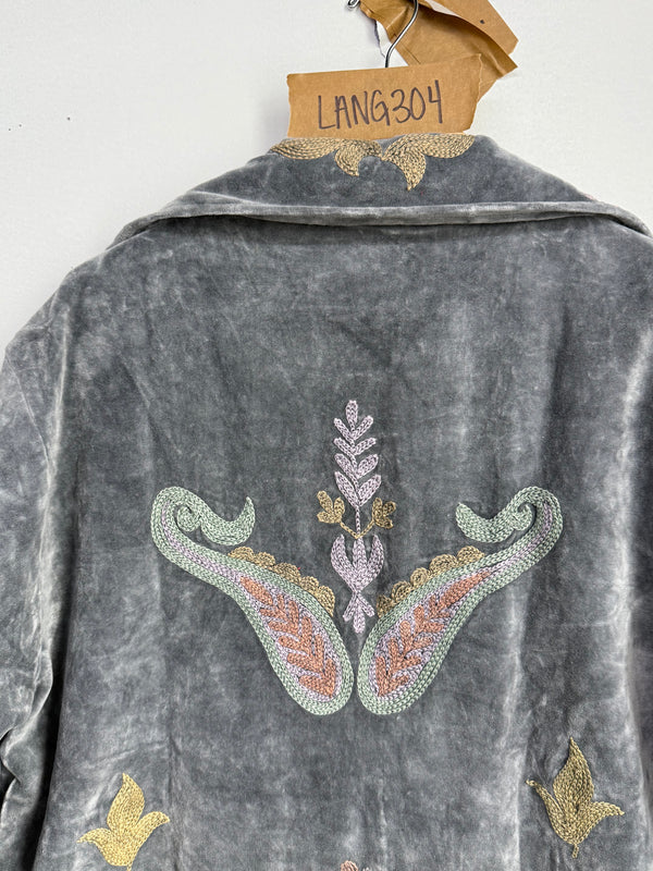 Langmere Hand Embroidered Cotton Velvet Jacket