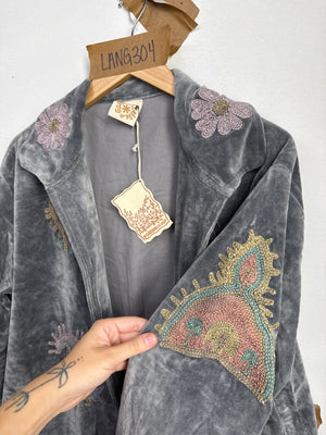 Langmere Hand Embroidered Cotton Velvet Jacket
