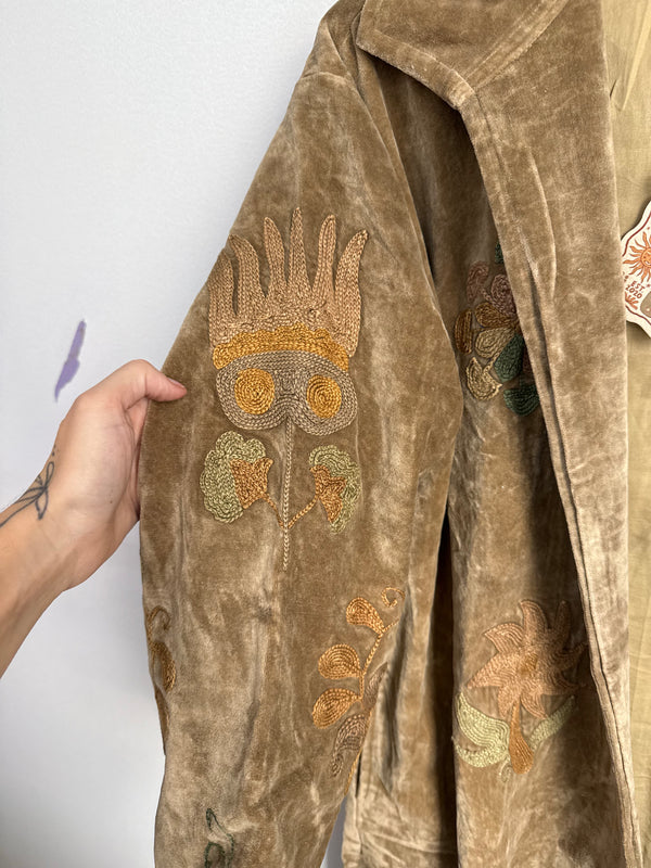 Langmere Hand Embroidered Cotton Velvet Jacket