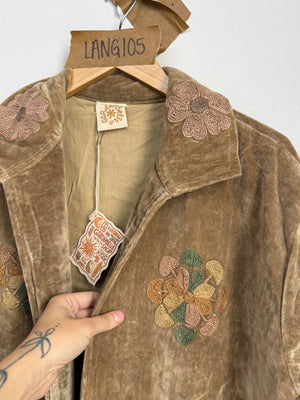 Langmere Hand Embroidered Cotton Velvet Jacket