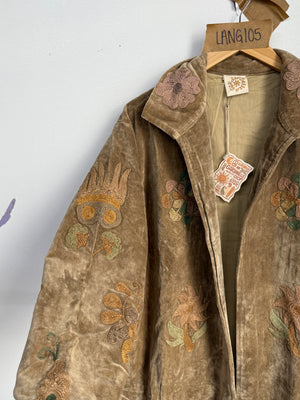 Langmere Hand Embroidered Cotton Velvet Jacket