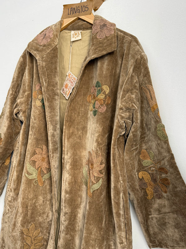 Langmere Hand Embroidered Cotton Velvet Jacket