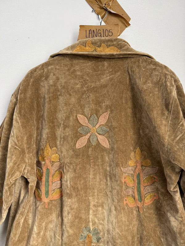 Langmere Hand Embroidered Cotton Velvet Jacket