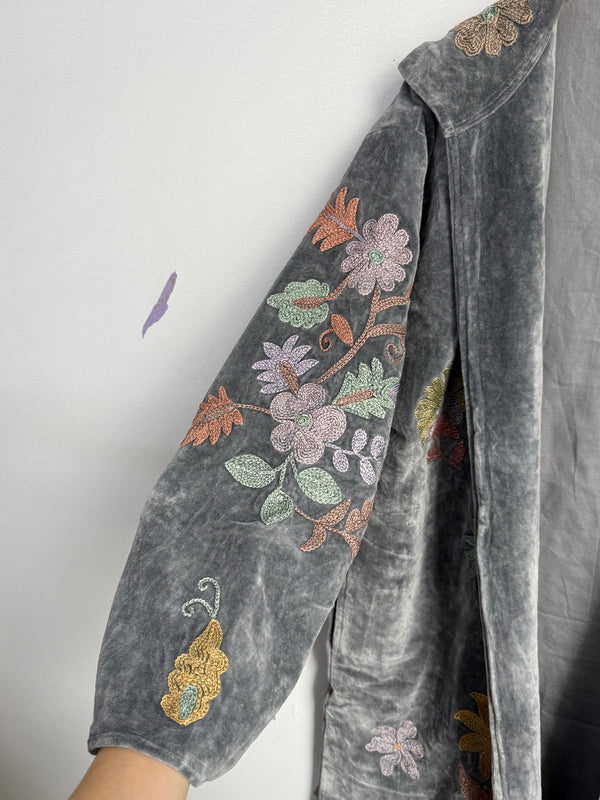 Langmere Hand Embroidered Cotton Velvet Jacket