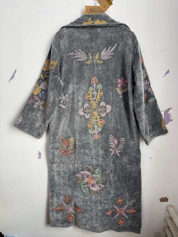 Langmere Hand Embroidered Cotton Velvet Jacket
