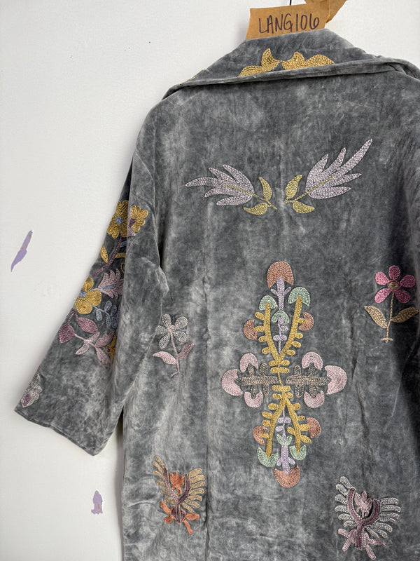 Langmere Hand Embroidered Cotton Velvet Jacket