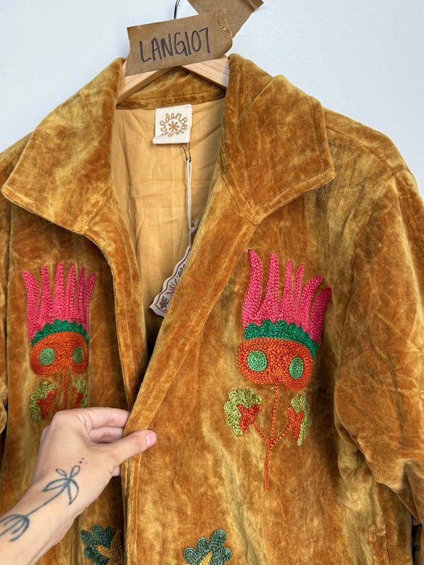 Langmere Hand Embroidered Cotton Velvet Jacket