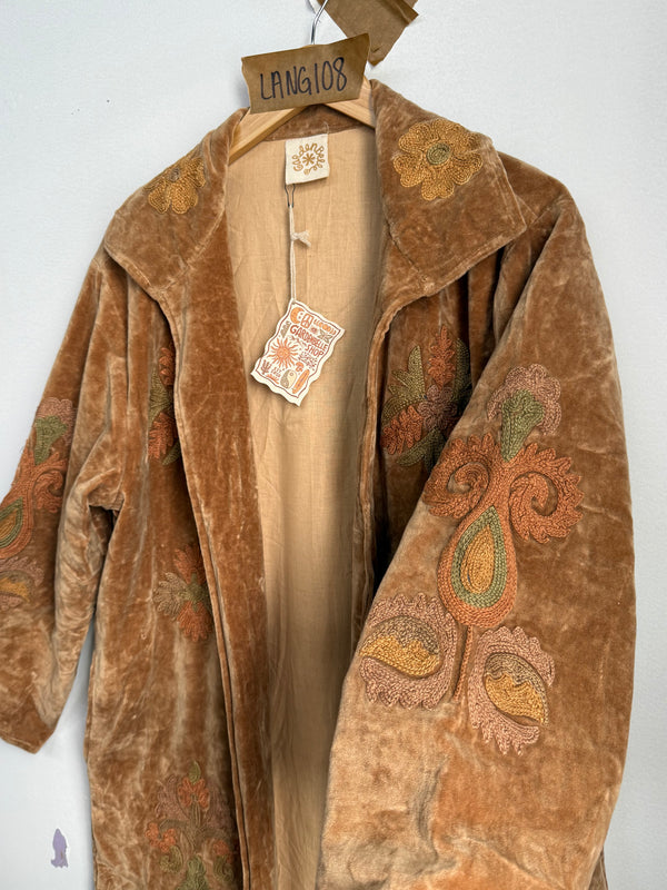 Langmere Hand Embroidered Cotton Velvet Jacket
