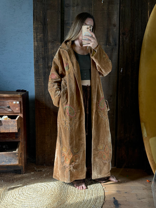 Langmere Hand Embroidered Cotton Velvet Jacket