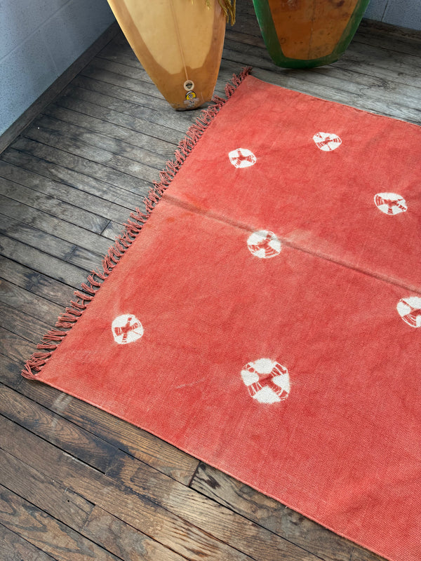 Tapis en coton teint à la main batik vintage 101 | 52" x 86"