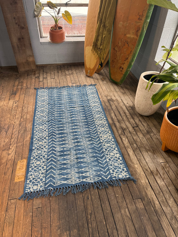 Vintage Batik Dyed Cotton Rug 102 | 35" x 65"