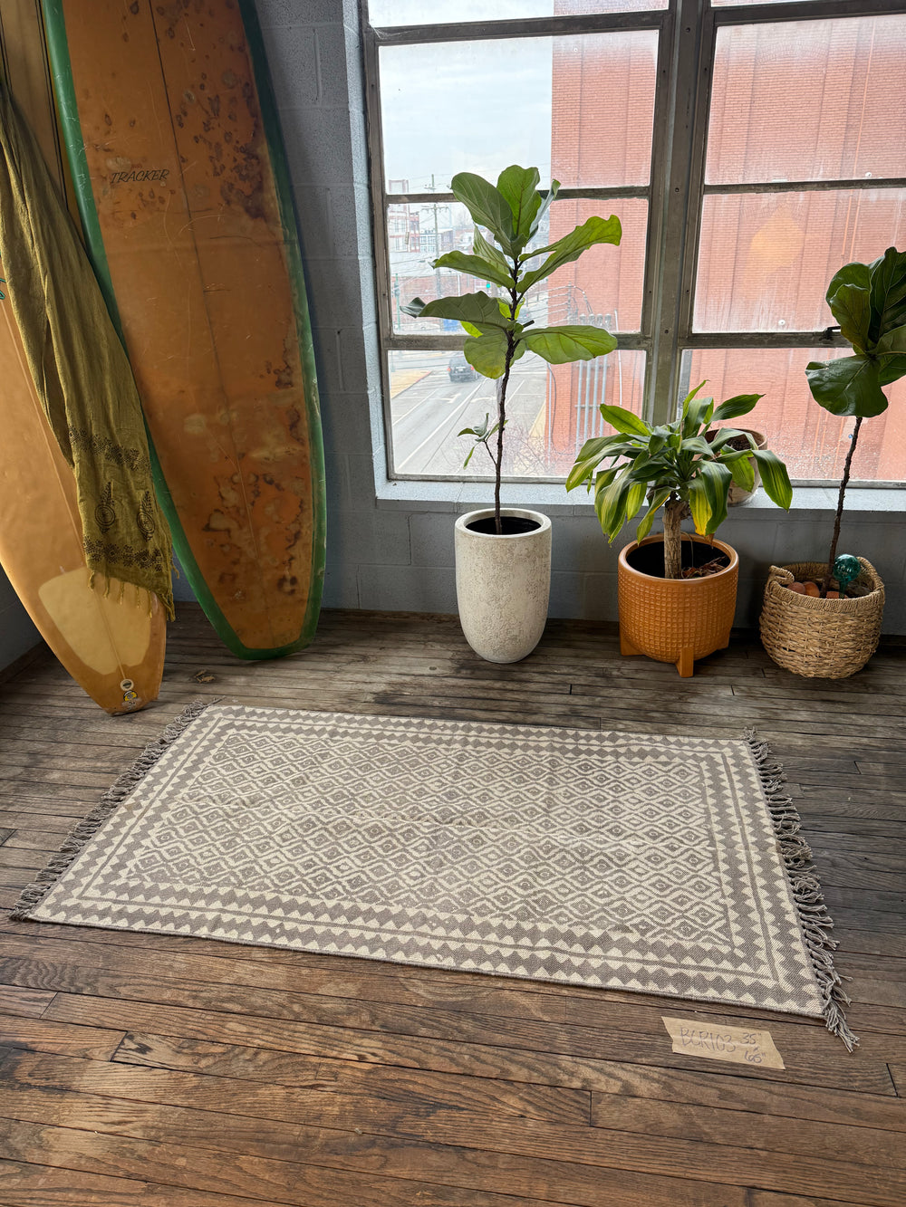 Vintage Batik Dyed Cotton Rug 103 | 35" x 65"