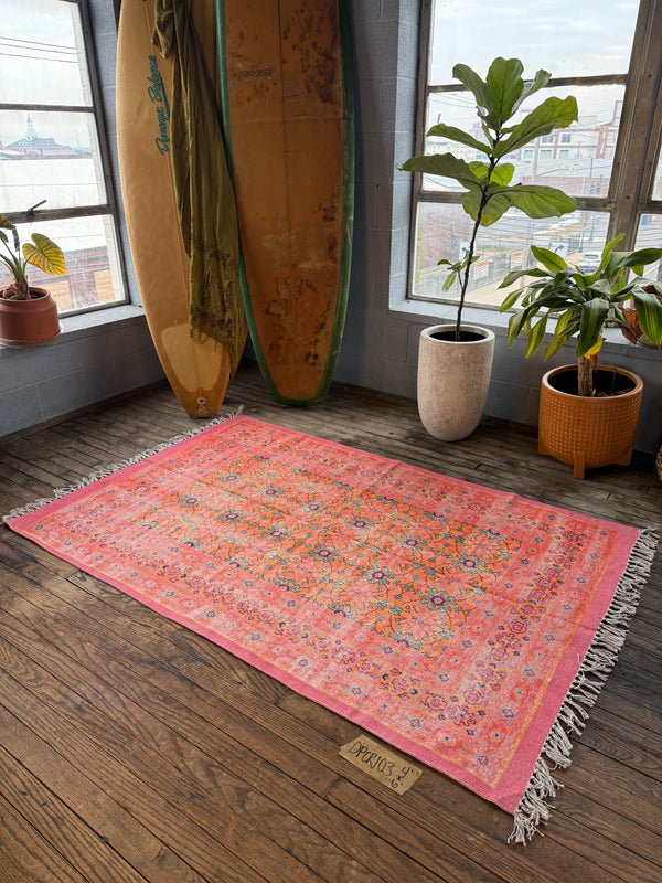Alfombra estampada de algodón 103 | 1,22 x 1,83 m