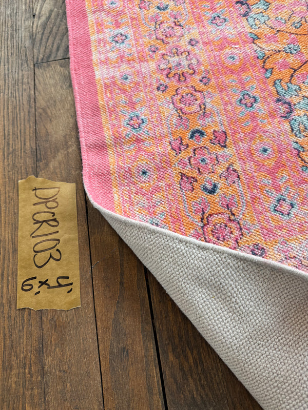 Alfombra estampada de algodón 103 | 1,22 x 1,83 m