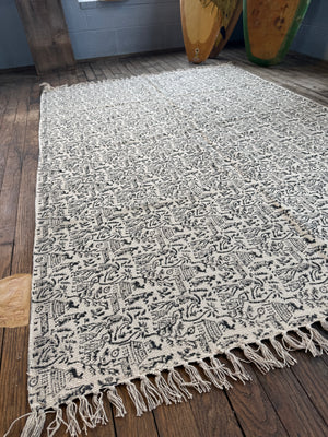Alfombra de algodón estampada a mano 101 | 4' x 6'