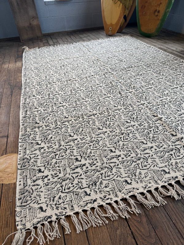 Alfombra de algodón estampada a mano 101 | 4' x 6'