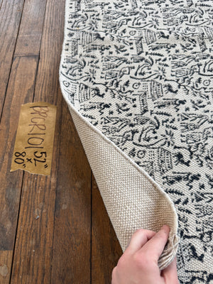 Alfombra de algodón estampada a mano 101 | 4' x 6'