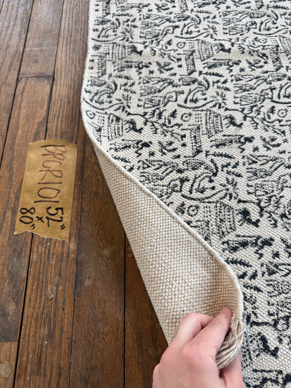 Alfombra de algodón estampada a mano 101 | 4' x 6'