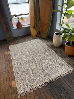 Alfombra de algodón estampada a mano 101 | 4' x 6'