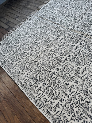 Alfombra de algodón estampada a mano 101 | 4' x 6'