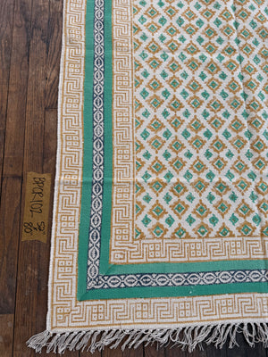 Hand-Block-Printed Cotton Rug 102 | 4' x 6'