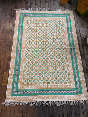 Hand-Block-Printed Cotton Rug 102 | 4' x 6'