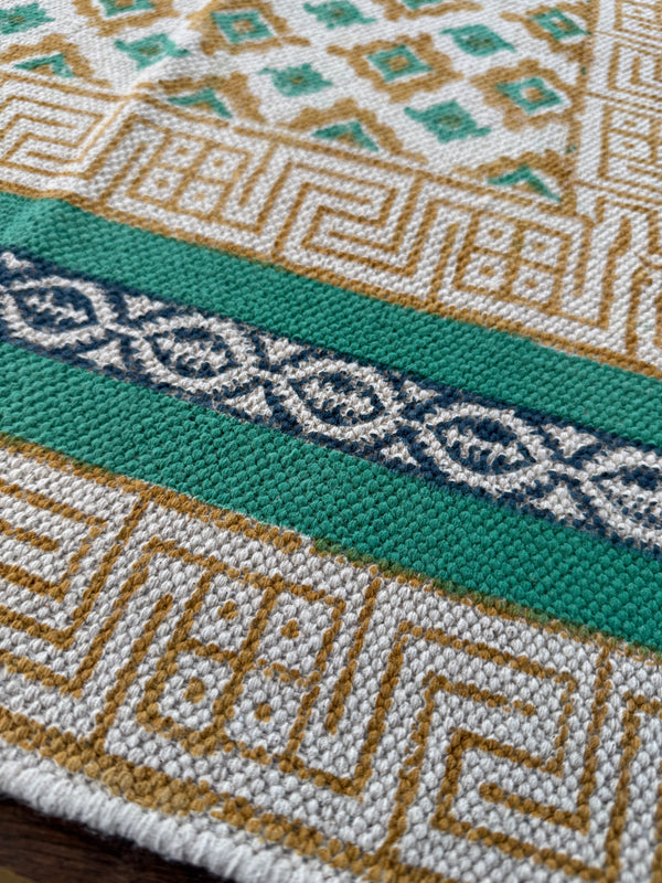 Hand-Block-Printed Cotton Rug 102 | 4' x 6'