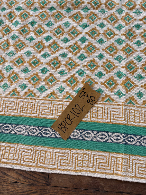 Hand-Block-Printed Cotton Rug 102 | 4' x 6'