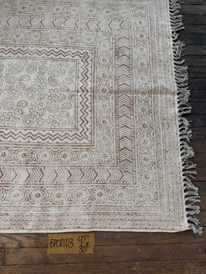 Hand-Block-Printed Cotton Rug 103 | 4' x 6'