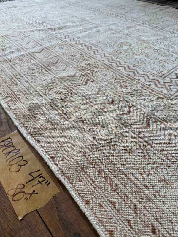 Hand-Block-Printed Cotton Rug 103 | 4' x 6'