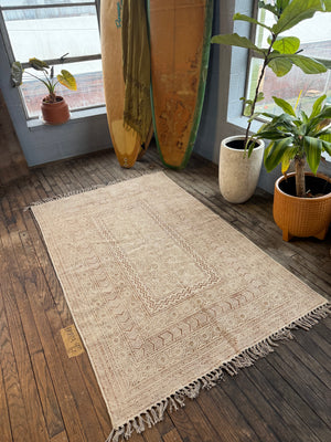 Hand-Block-Printed Cotton Rug 103 | 4' x 6'