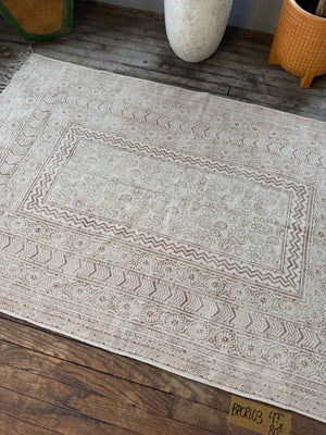 Hand-Block-Printed Cotton Rug 103 | 4' x 6'