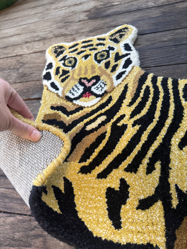 Tapis Mini Tigre en Laine Tufté Main