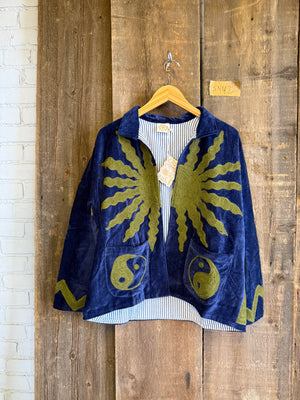 Solar Yin Yang Reversible Embroidered Velvet Jacket