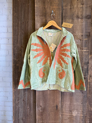 Solar Yin Yang Reversible Embroidered Velvet Jacket