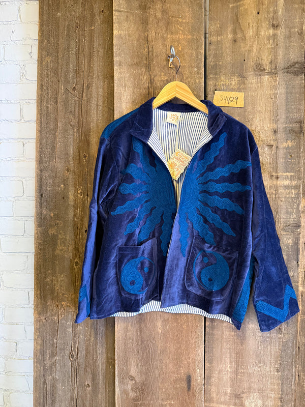 Solar Yin Yang Reversible Embroidered Velvet Jacket