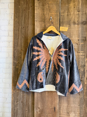 Solar Yin Yang Reversible Embroidered Velvet Jacket