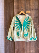 Solar Yin Yang Reversible Embroidered Velvet Jacket