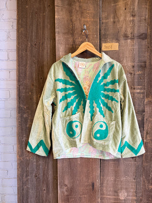 Solar Yin Yang Reversible Embroidered Velvet Jacket