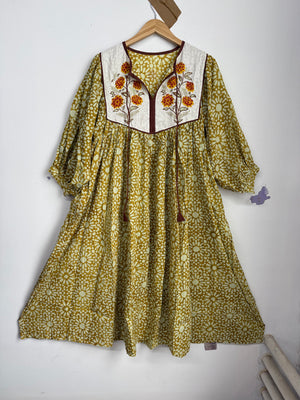 Robe midi Rhumi Bea en coton imprimé au bloc