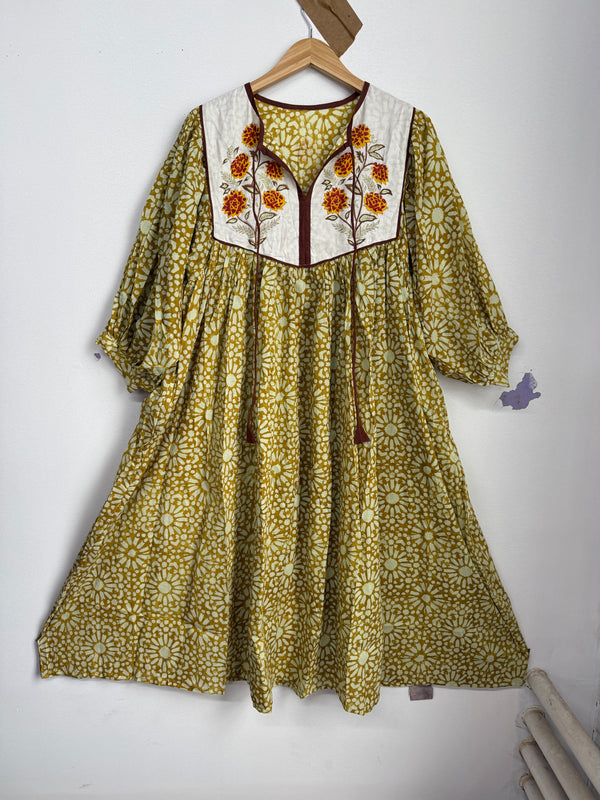 Robe midi Rhumi Bea en coton imprimé au bloc
