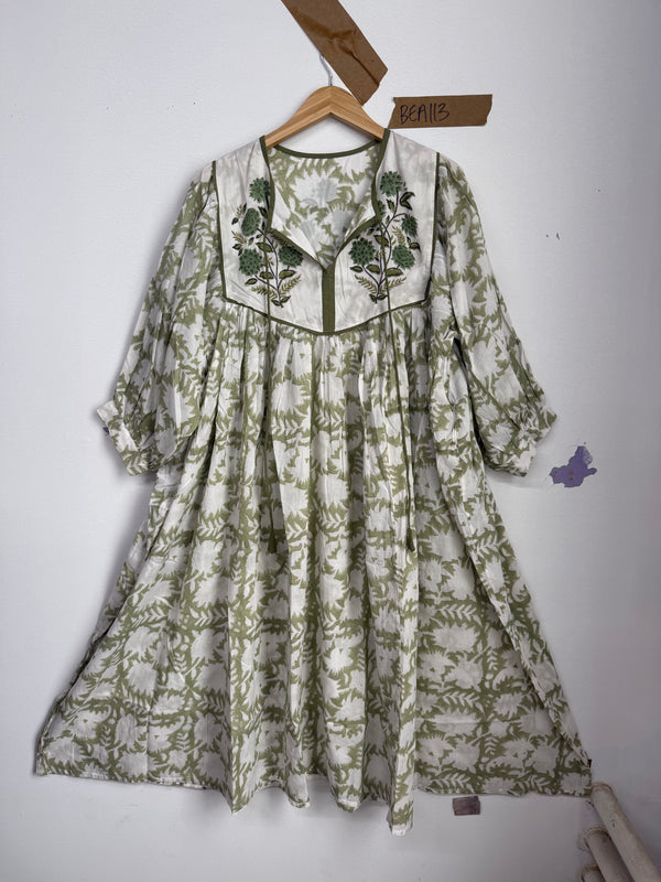 Robe midi Rhumi Bea en coton imprimé au bloc
