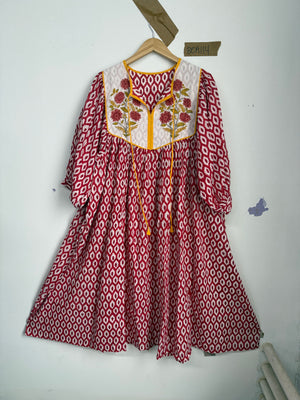 Robe midi Rhumi Bea en coton imprimé au bloc