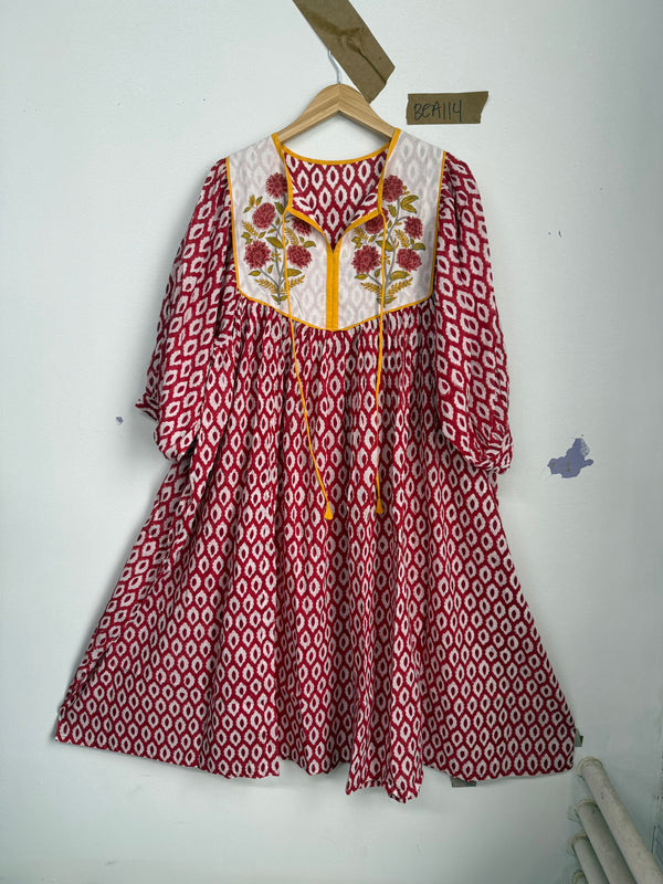 Robe midi Rhumi Bea en coton imprimé au bloc