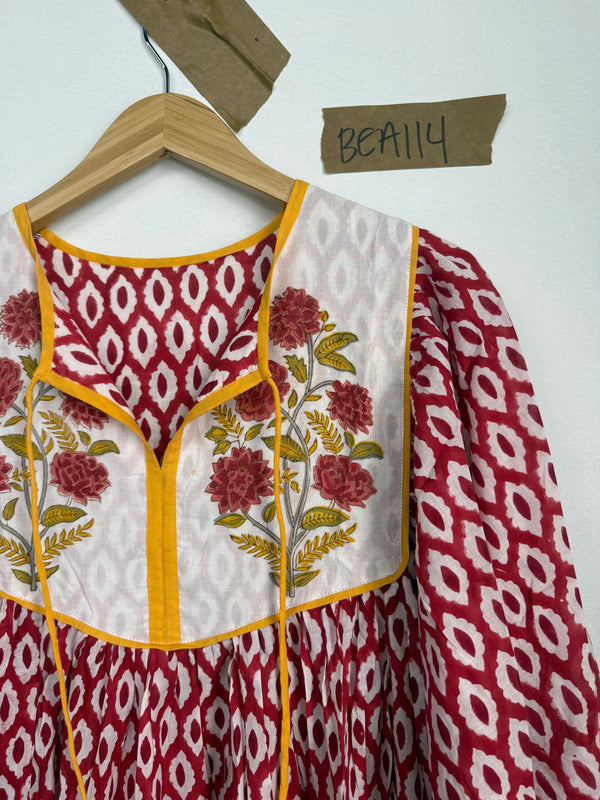 Robe midi Rhumi Bea en coton imprimé au bloc