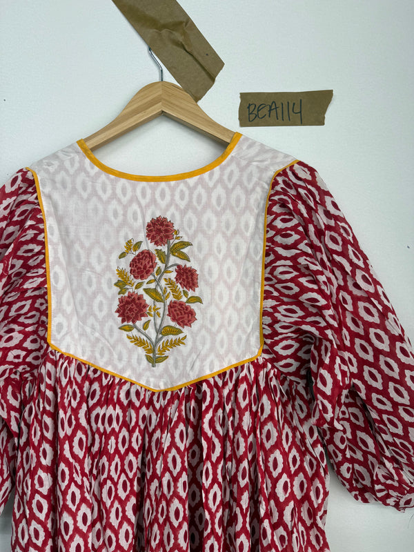 Robe midi Rhumi Bea en coton imprimé au bloc