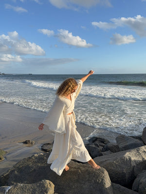 Valentina Cinch Skirt: Organic Cotton Bamboo